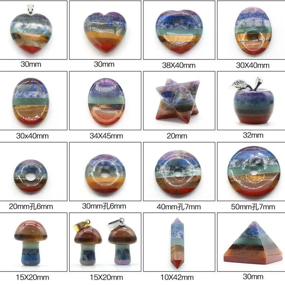 Seven Chakra Crystal Fused Polished Stone Collection