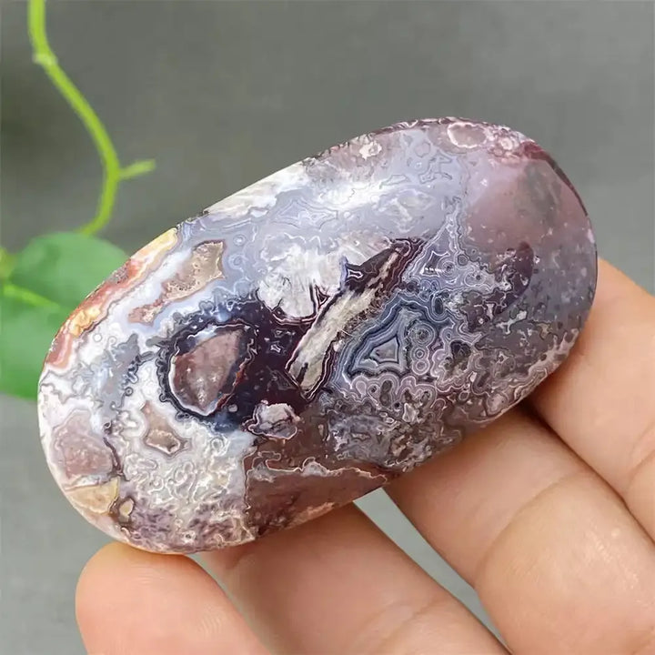 Crazy Lace Agate Palm Stone