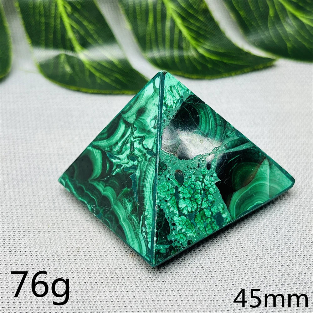 Malachite Crystal Pyramid Handcrafted Sacred Geometry