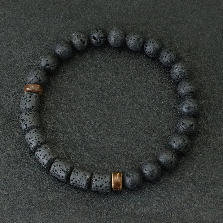 Natural Stone Coconut Bead Handmade Men's Bracelet
