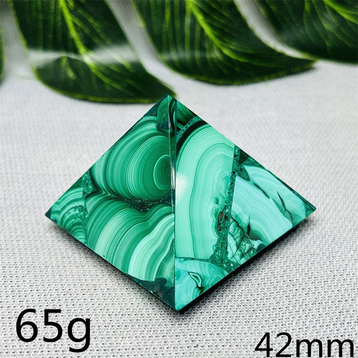 Malachite Crystal Pyramid Handcrafted Sacred Geometry