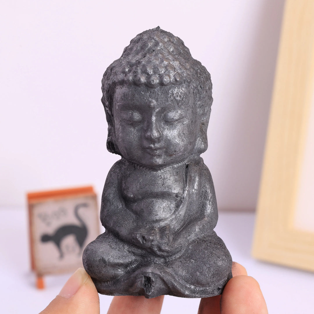 Shungite Crystal Carved Buddha Statue