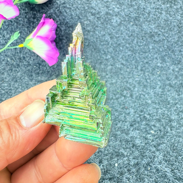 Rainbow Bismuth Crystal Pyramid Collector Specimen
