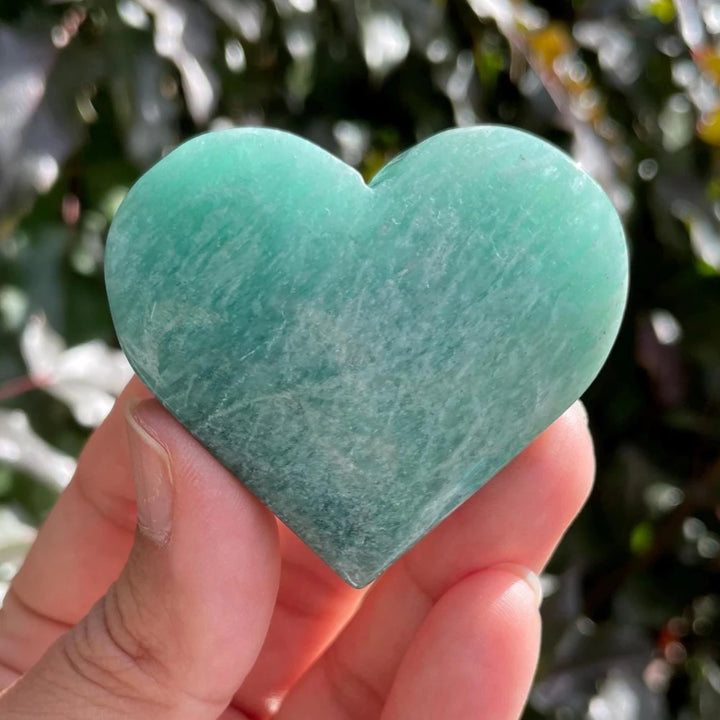 Amazonite Crystal Polished Heart Figurine Natural Stone