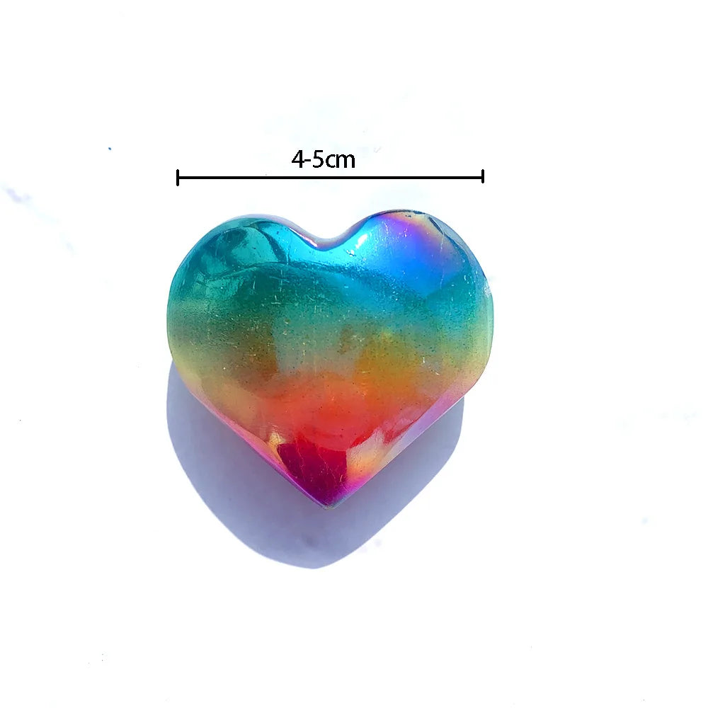 Aura Selenite Crystal Heart