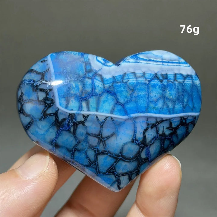 Dragon Veined Pattern Agate Crystal Heart