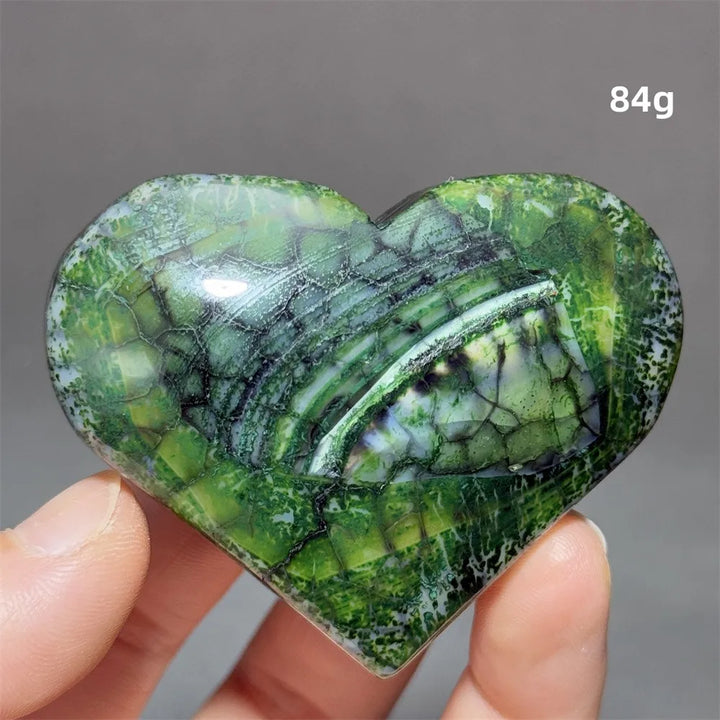Dragon Veined Pattern Agate Crystal Heart