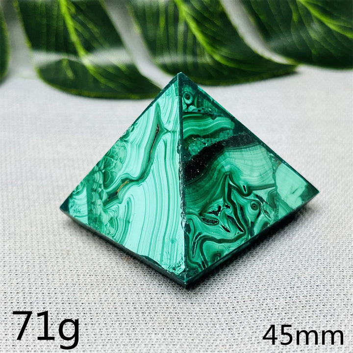Malachite Crystal Pyramid Handcrafted Sacred Geometry