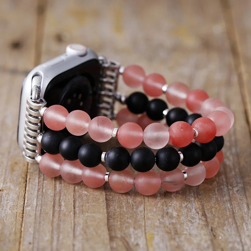 Crystal Stone Apple Watch Band in Jasper or Matte Quartz