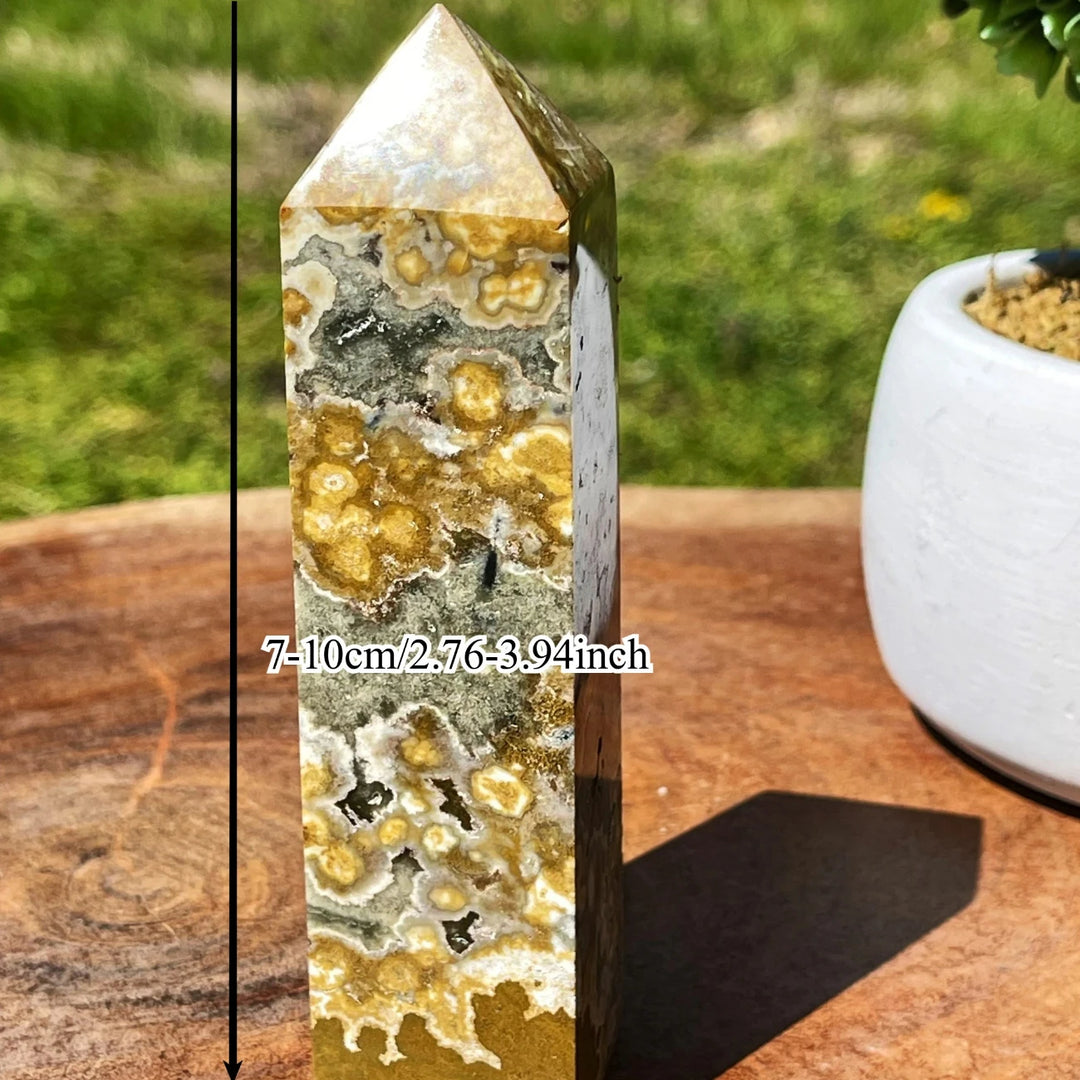 Ocean Jasper Crystal Obelisk Tower (Rare)