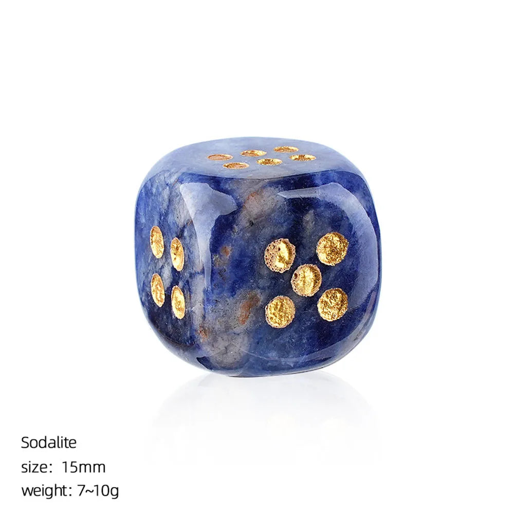 Crystal Carved Dice Rounded Corners Multi-Stone