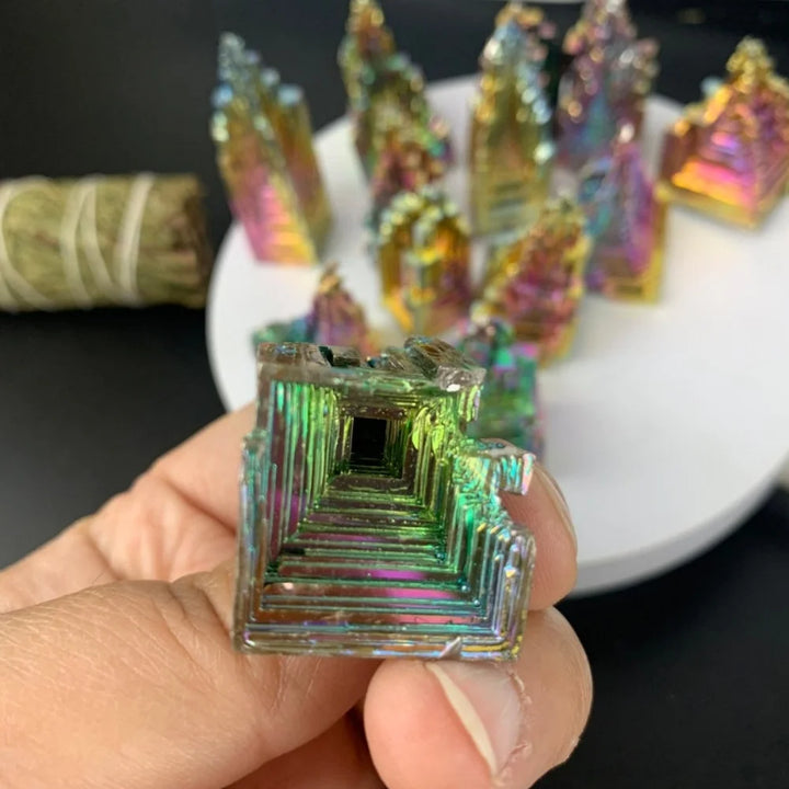 Bismuth Crystal Pyramid for Manifestation and Creativity