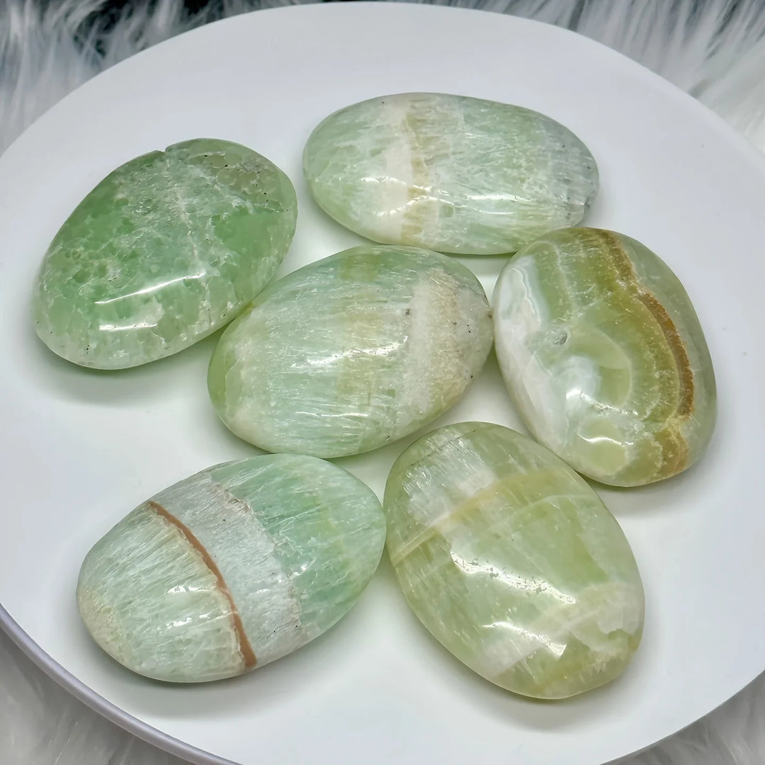Caribbean Calcite Crystal Polished Palm Stone