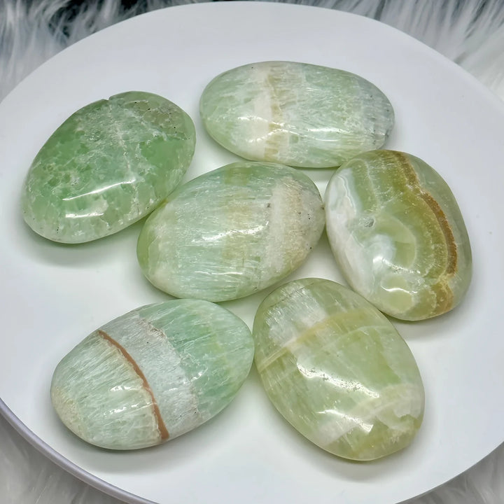 Caribbean Calcite Crystal Polished Palm Stone