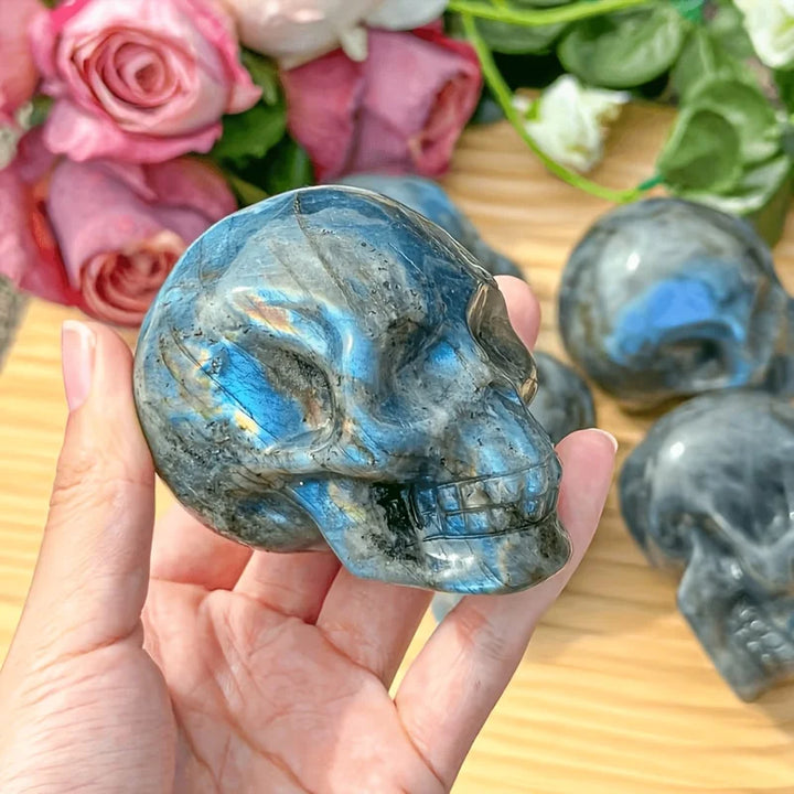 Labradorite Crystal Carved Skull for Intuition and Magic