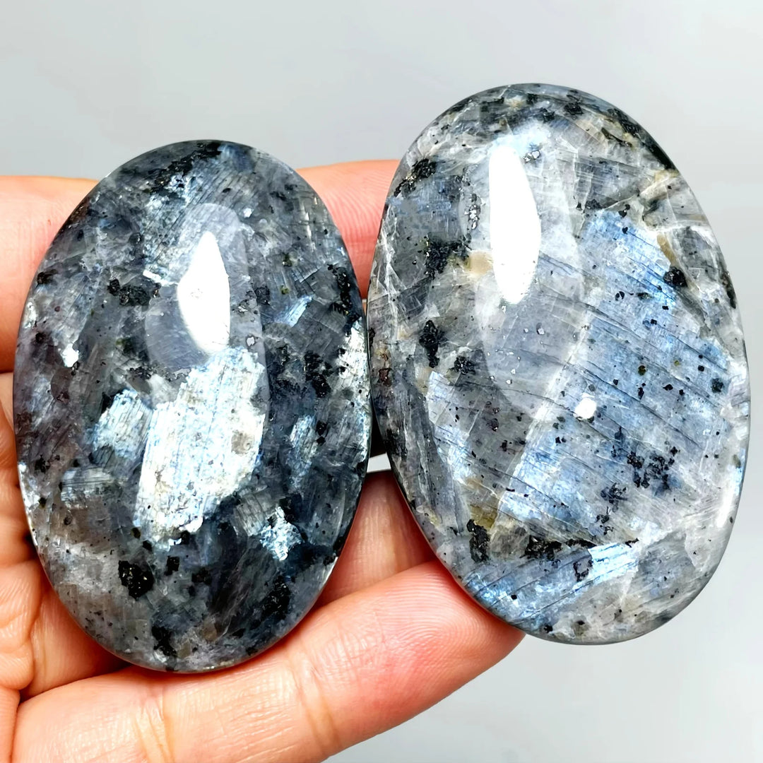 Larvikite Crystal Palm Stone