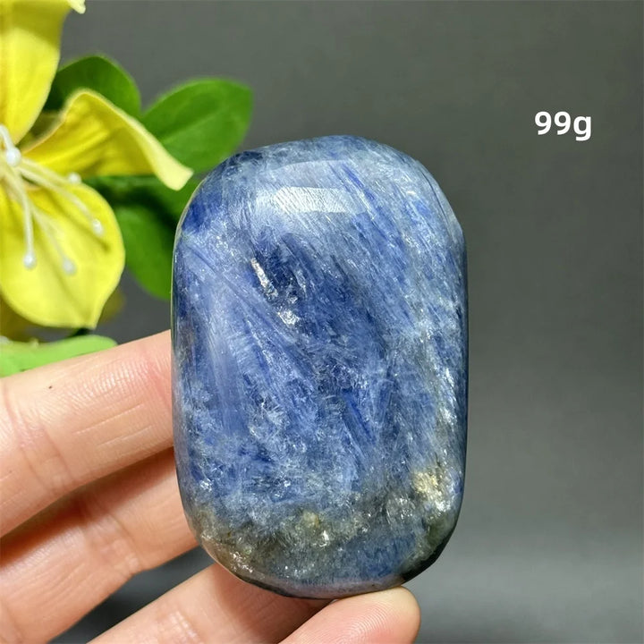 Blue Kyanite Crystal Palm Stone Natural Polished Piece