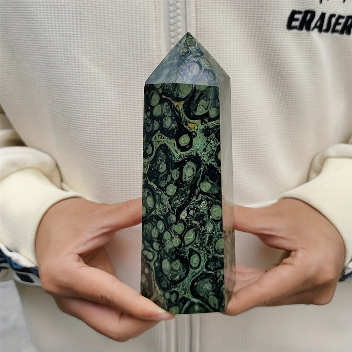 Kambaba Jasper Crystal Point Tower Hexagonal Obelisk