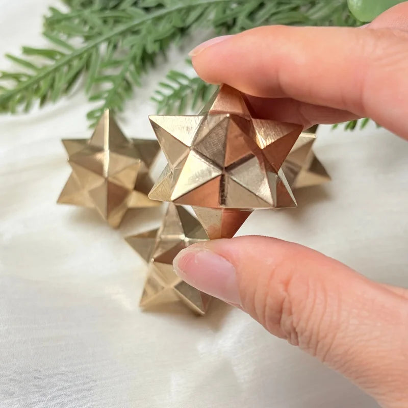 Pyrite Crystal Carved Merkaba Star Sacred Geometry