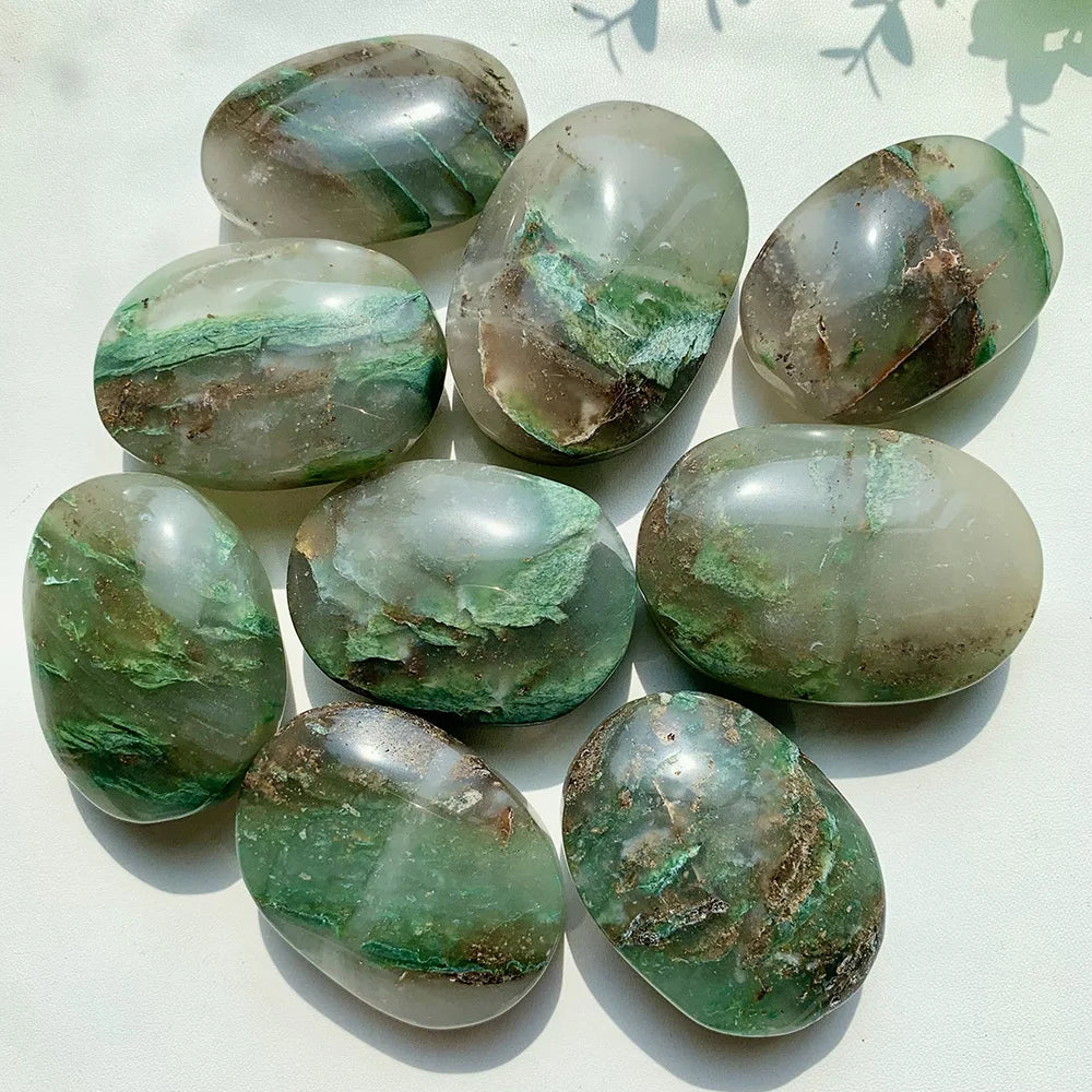 African Jade Crystal Palm Stone
