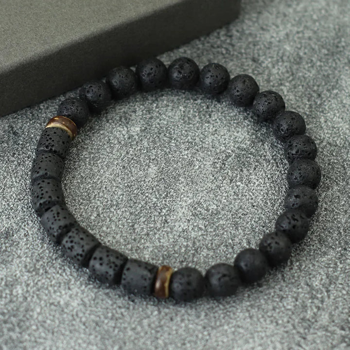 Natural Stone Coconut Bead Handmade Men's Bracelet