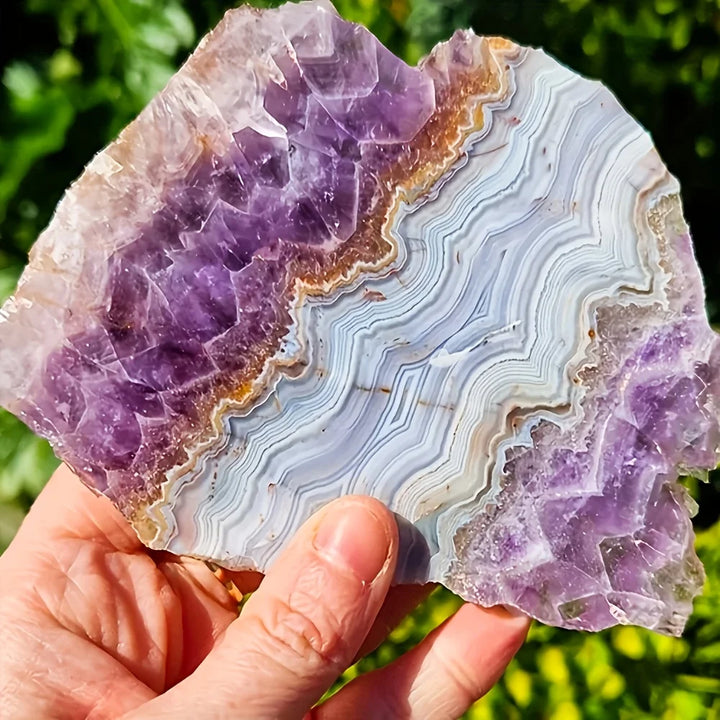 Amethyst Crystal Lace Slice Natural Irregular Specimen