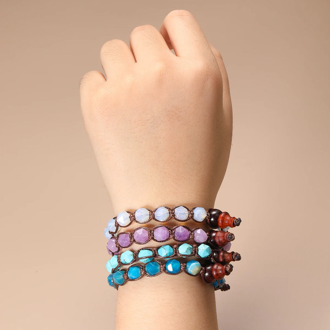 Natural Stone Handwoven Adjustable Unisex Bracelet