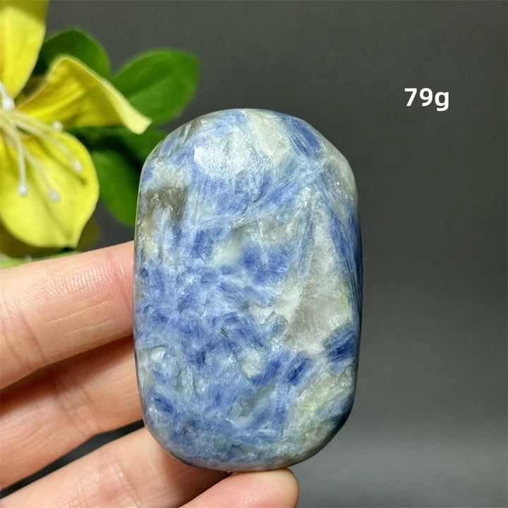 Blue Kyanite Crystal Palm Stone Natural Polished Piece