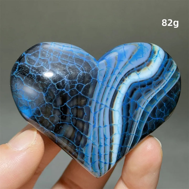 Dragon Veined Pattern Agate Crystal Heart