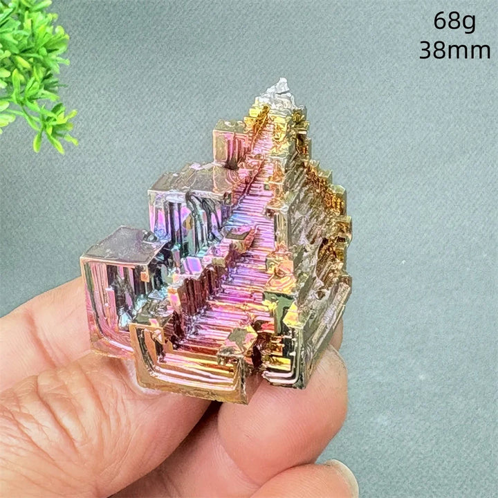Rainbow Bismuth Crystal Pyramid Collector Specimen