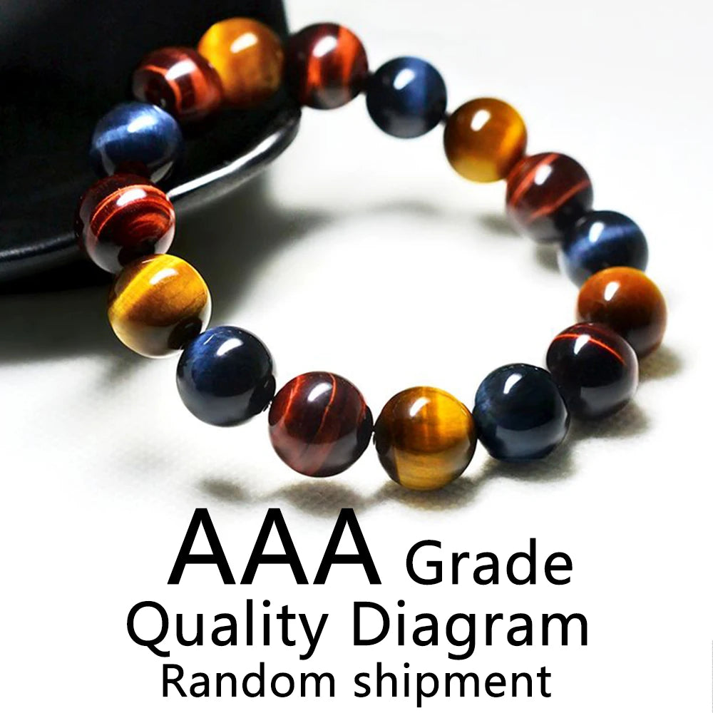 Mixed Color Tiger Eye Beaded Bracelets for Healing