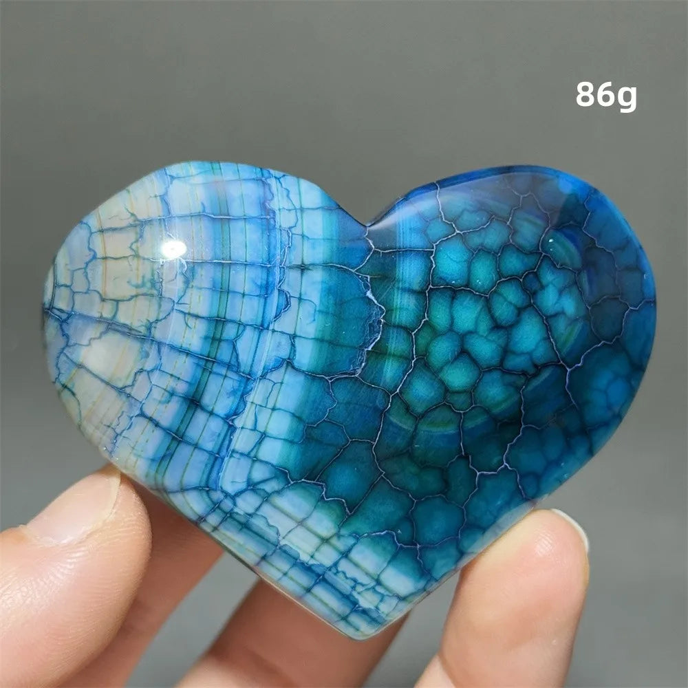 Dragon Veined Pattern Agate Crystal Heart