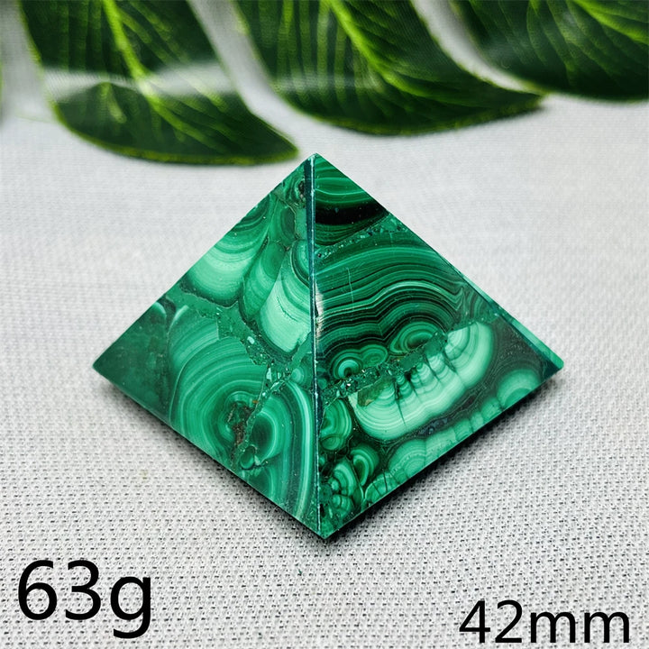 Malachite Crystal Pyramid Handcrafted Sacred Geometry