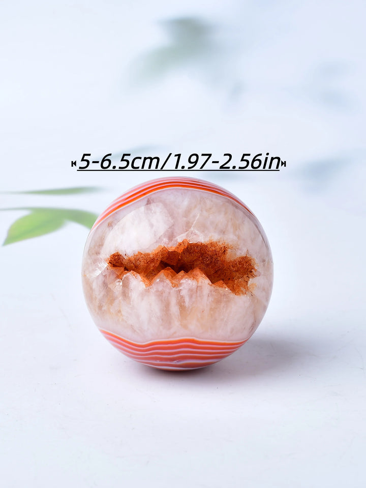 Red Banded Agate Crystal Polished Sphere
