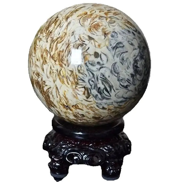 Natural Dinosaur Bone Agatized Crystal Sphere