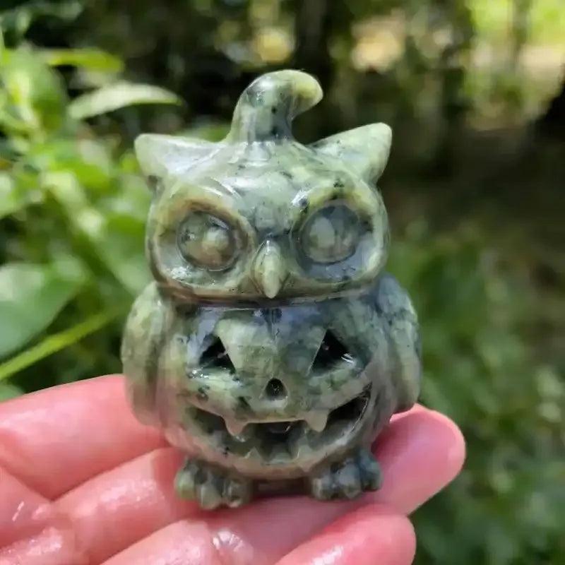 Xiuyu Jade & Obsidian Owl Pumpkin Carving