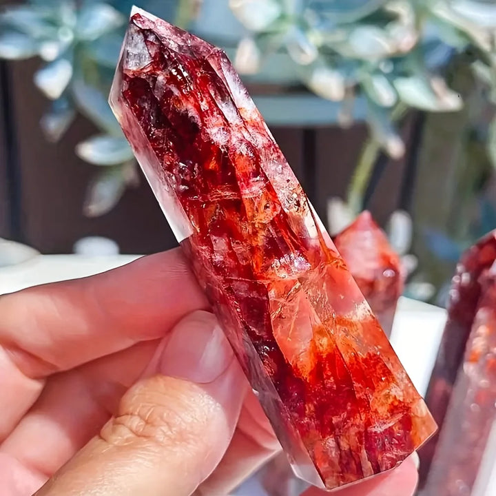 Hematoid Quartz Crystal Tower