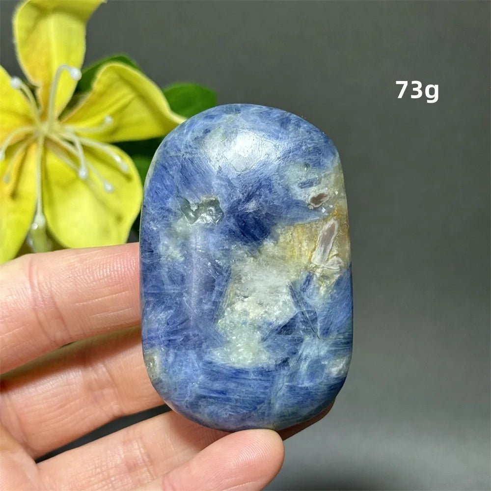 Blue Kyanite Crystal Palm Stone Natural Polished Piece