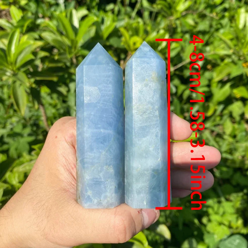 Celestite Crystal Tower Single Point Calming Blue