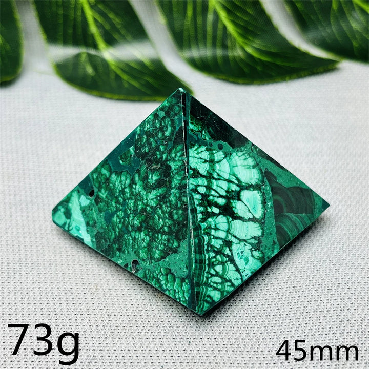 Malachite Crystal Pyramid Handcrafted Sacred Geometry