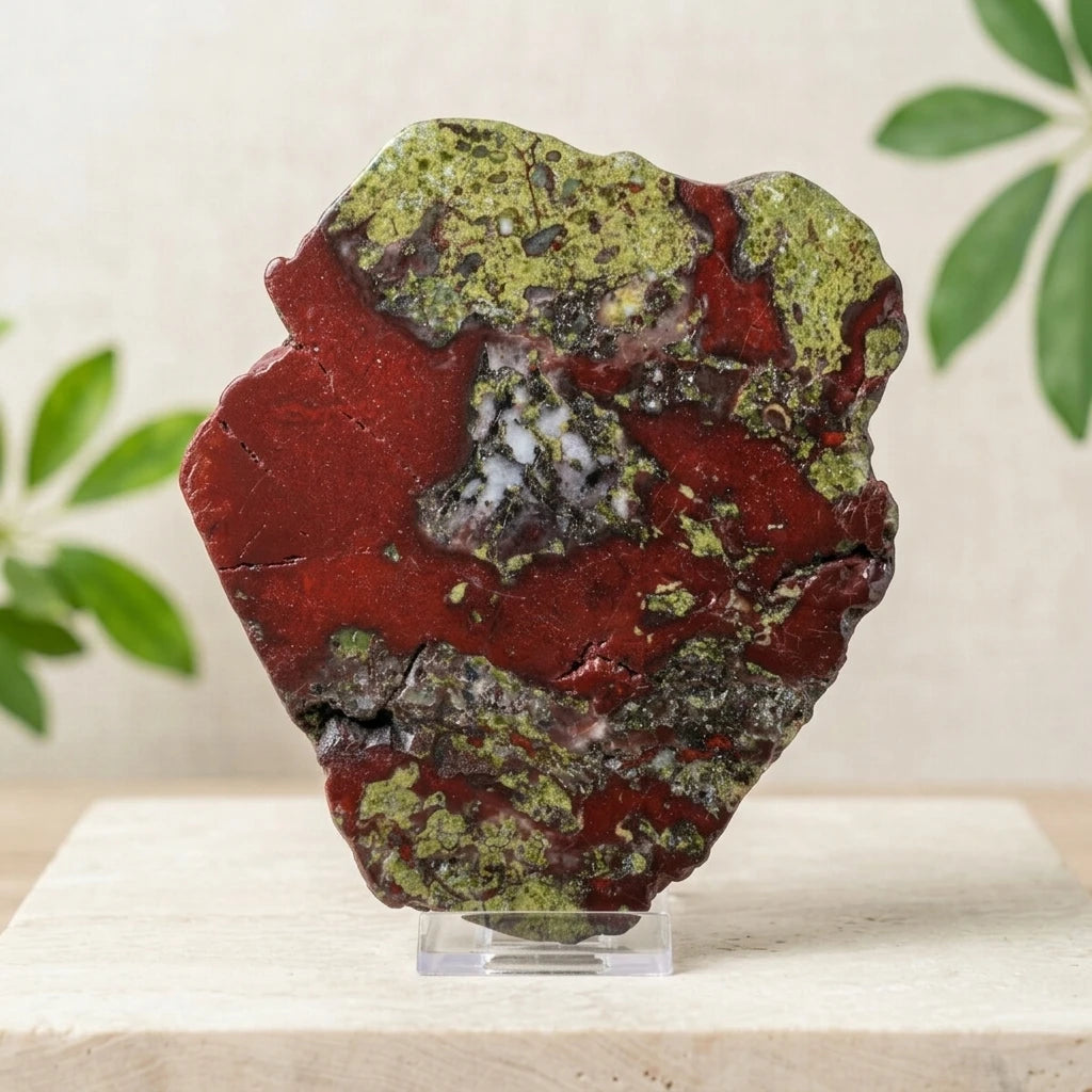 Dragon Blood Jasper Crystal Polished Slice Freeform
