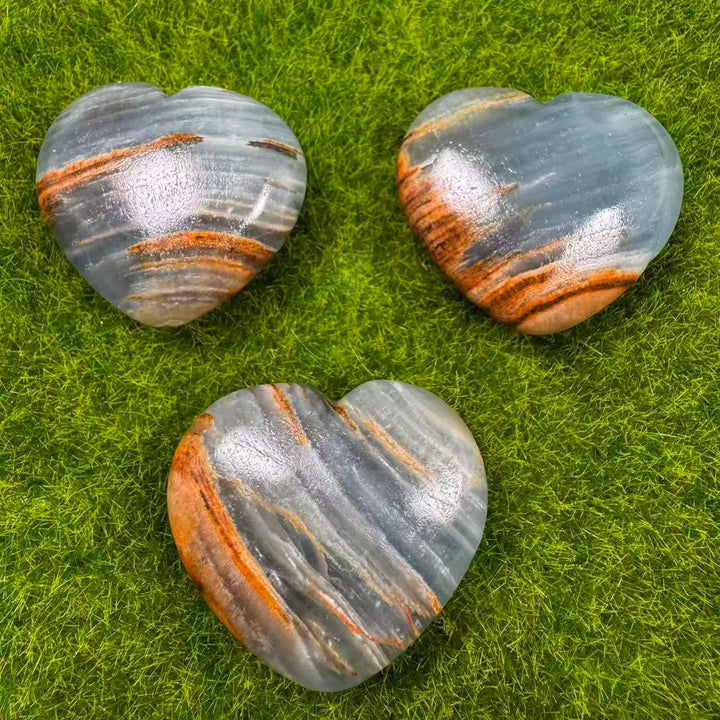 Aquatine Lemurian Blue Calcite Crystal Heart (Rare)