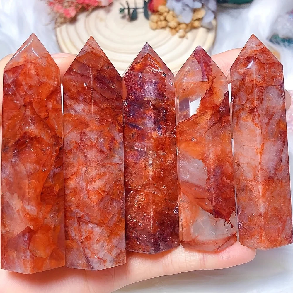 Hematoid Quartz Crystal Tower