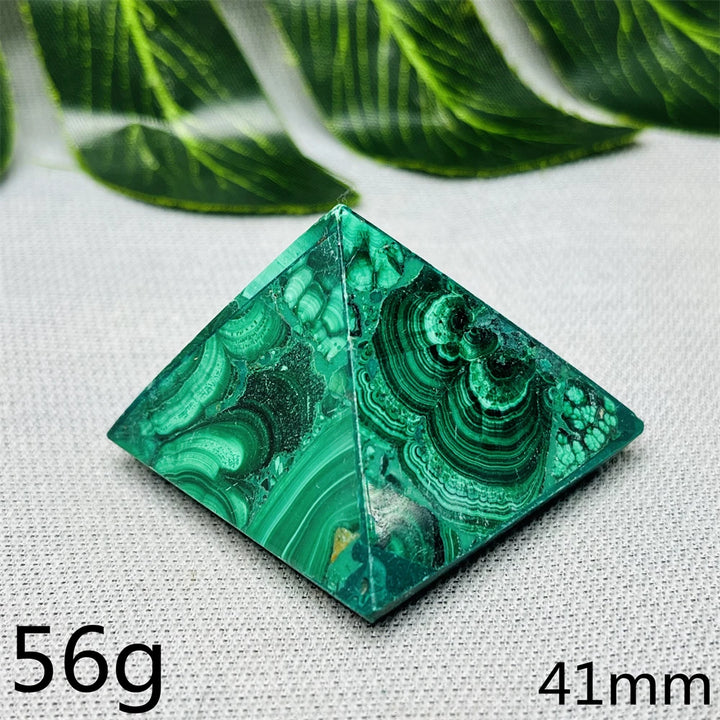Malachite Crystal Pyramid Handcrafted Sacred Geometry