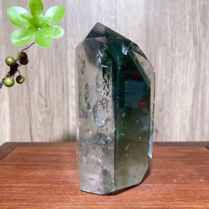 Green Phantom Quartz Crystal Double Terminated Tower