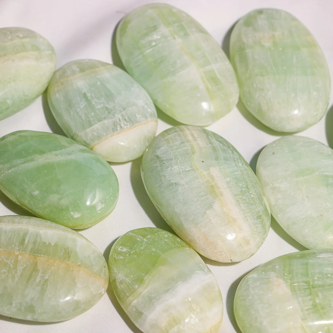 Caribbean Blue Calcite Crystal Palm Stone
