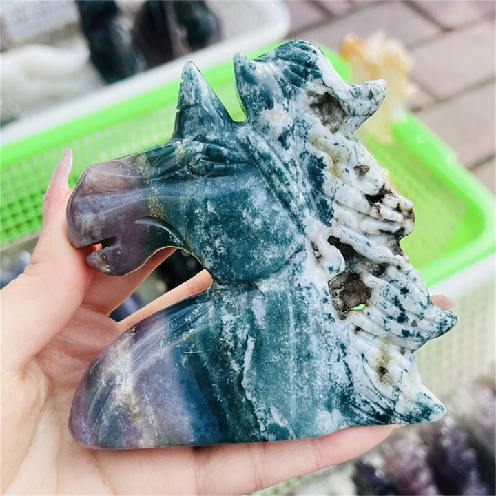 Ocean Jasper Crystal Carved Unicorn Figurine