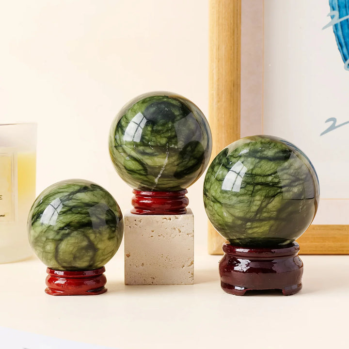 Serpentine "Green Jade" Sphere