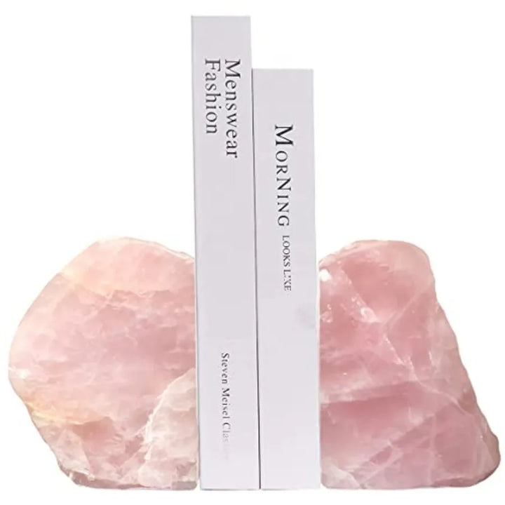 Rose Quartz Crystal Natural Bookend Pair Collection