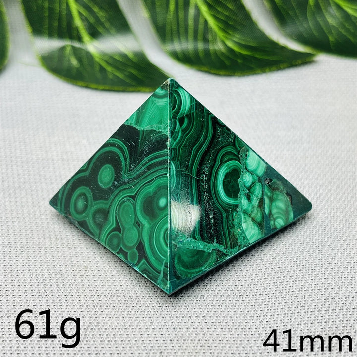 Malachite Crystal Pyramid Handcrafted Sacred Geometry